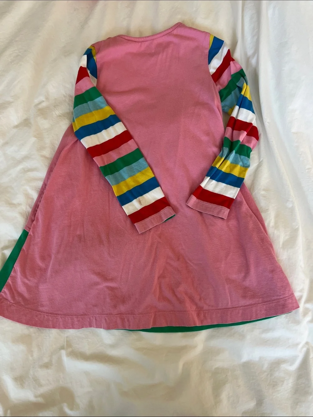 Mini Boden Pink & Green Tractor Farm Animal Appliqué Dress